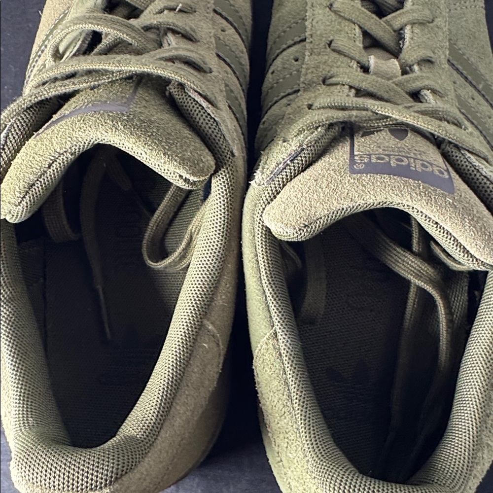 Adidas Originals Superstar olive Green Suede Shoes GS 5.5 - Picture 10 of 13